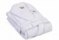 Halat de baie unisex, Beverly Hills Polo Club, 100% bumbac, M/L, White/Grey