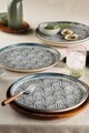 Set platouri servire desert, Hermia, 710KTP4565, Portelan, Albastru