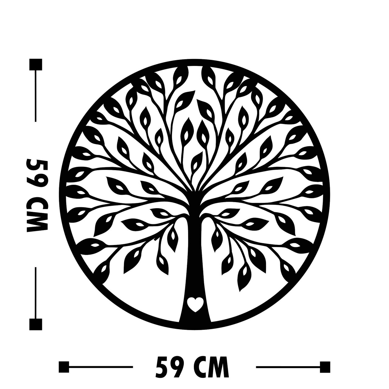 Decoratiune de perete, Ağaç 4, Lemn, Dimensiune: 58 x 58 cm, Alb - 2 | YEO