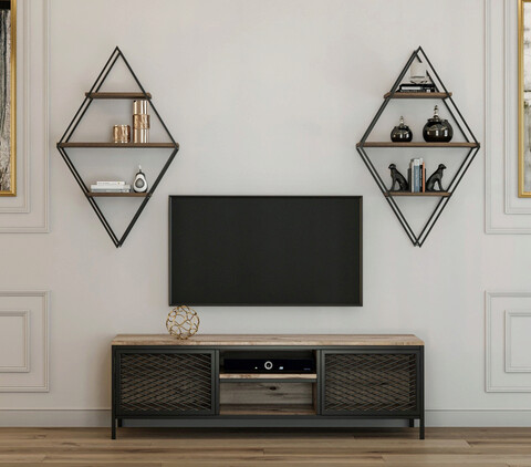 Comoda tv, kalune design, comets prizma, pin atlantic / negru
