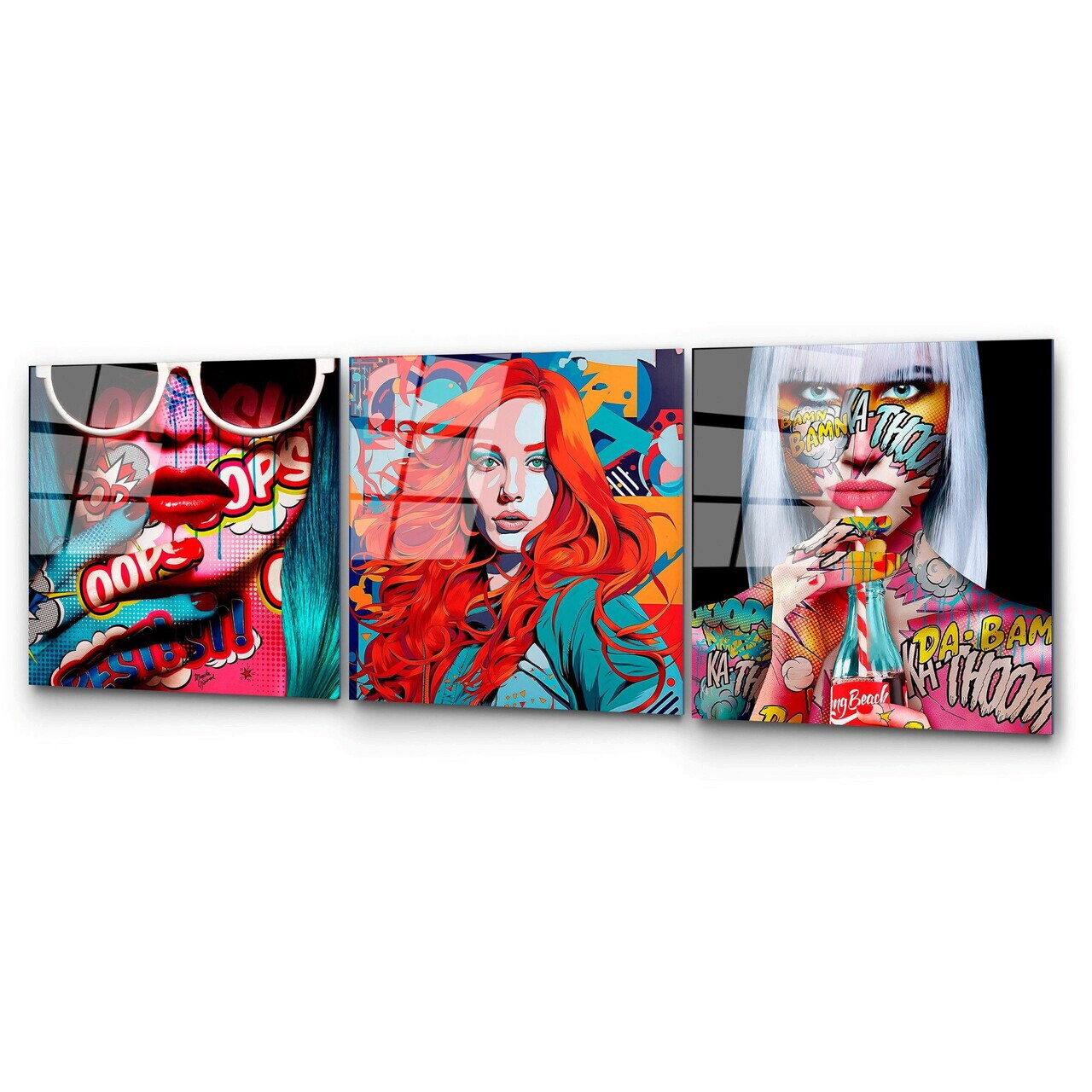 Tablou decorativ, UV-858, Dimensiune: 50 x 50 cm (3 bucăți), Multicolor — imaginea 4