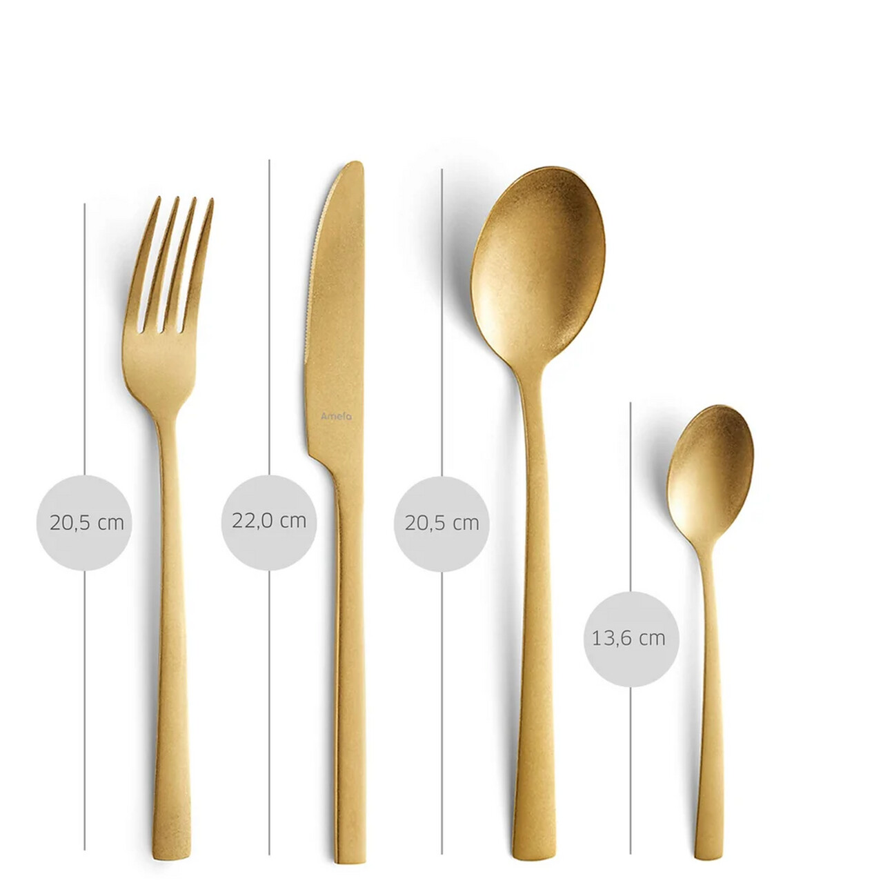 Set tacamuri pentru 6 persoane, 42 piese, Amefa, Manille Gold, inox — imaginea 16