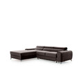 Coltar extensibil stanga 3 locuri ELTAP, LT-22VE, Grayson, 278x205x92 cm, lemn/poliester, maro