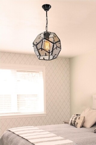 Lustra basco, asz.1409, squid lighting, 23x23x52 cm, 60w, negru