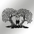 Decoratiune de perete, Love, metal, 65 x 43 cm, negru