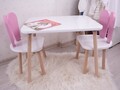 Set masa si scaun pentru copii, Bambini, Bunny Two Chair Set, Roz/Alb