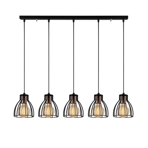 Lustra Kemah N-1236, Noor, 85 x 108 cm, 5 x E27, 100W, negru