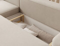 Coltar extensibil stanga 4 locuri ELTAP, Aurumm, 285x180x92 cm, lemn/poliester, bej
