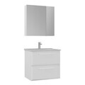 Set Dulap de Baie cu Chiuvetă și Oglindă (2 Piese), Hanah Home, Nuvola 65 v2, Alb