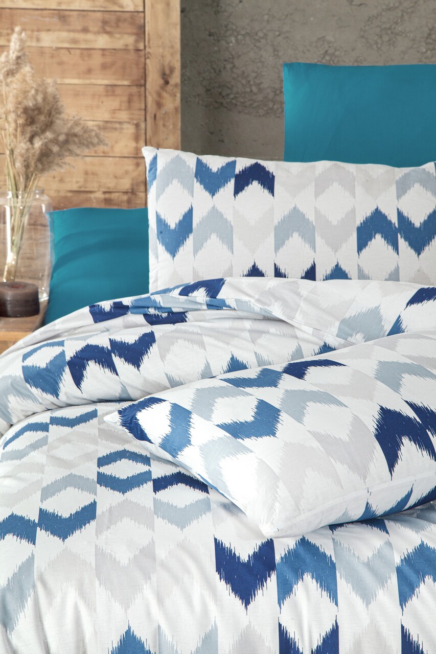 Lenjerie de pat dubla King Quilt(FR) Still, Life Style, 3 piese, 240x220 cm, bumbac ranforce, multicolor