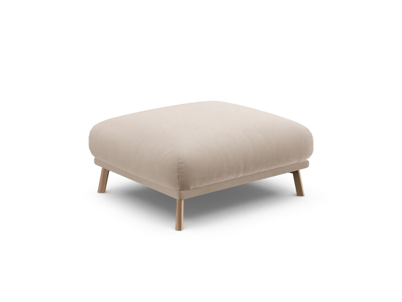 Taburet, Naomi, Micadoni Home, 85x85x41 cm, catifea, bej — imaginea 2
