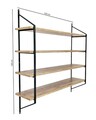 Raft de perete, Valovi, Raffy4, 120x120x28 cm, PAL, Negru / Pin Atlantic
