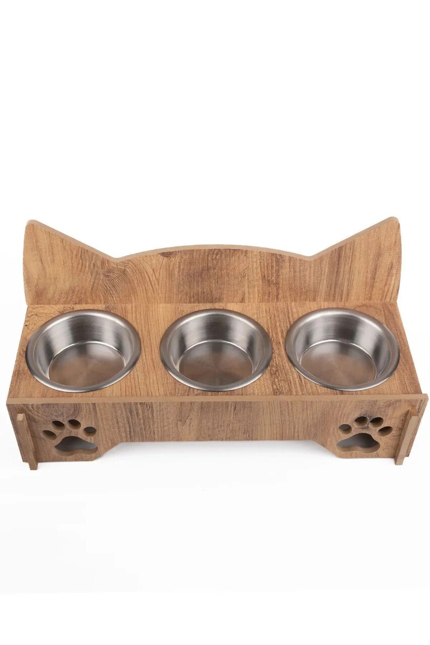 Bol pentru hrana animale de companie, Paws &amp; Whiskers, Apvm16, MDF , Multicolor - imagine 4