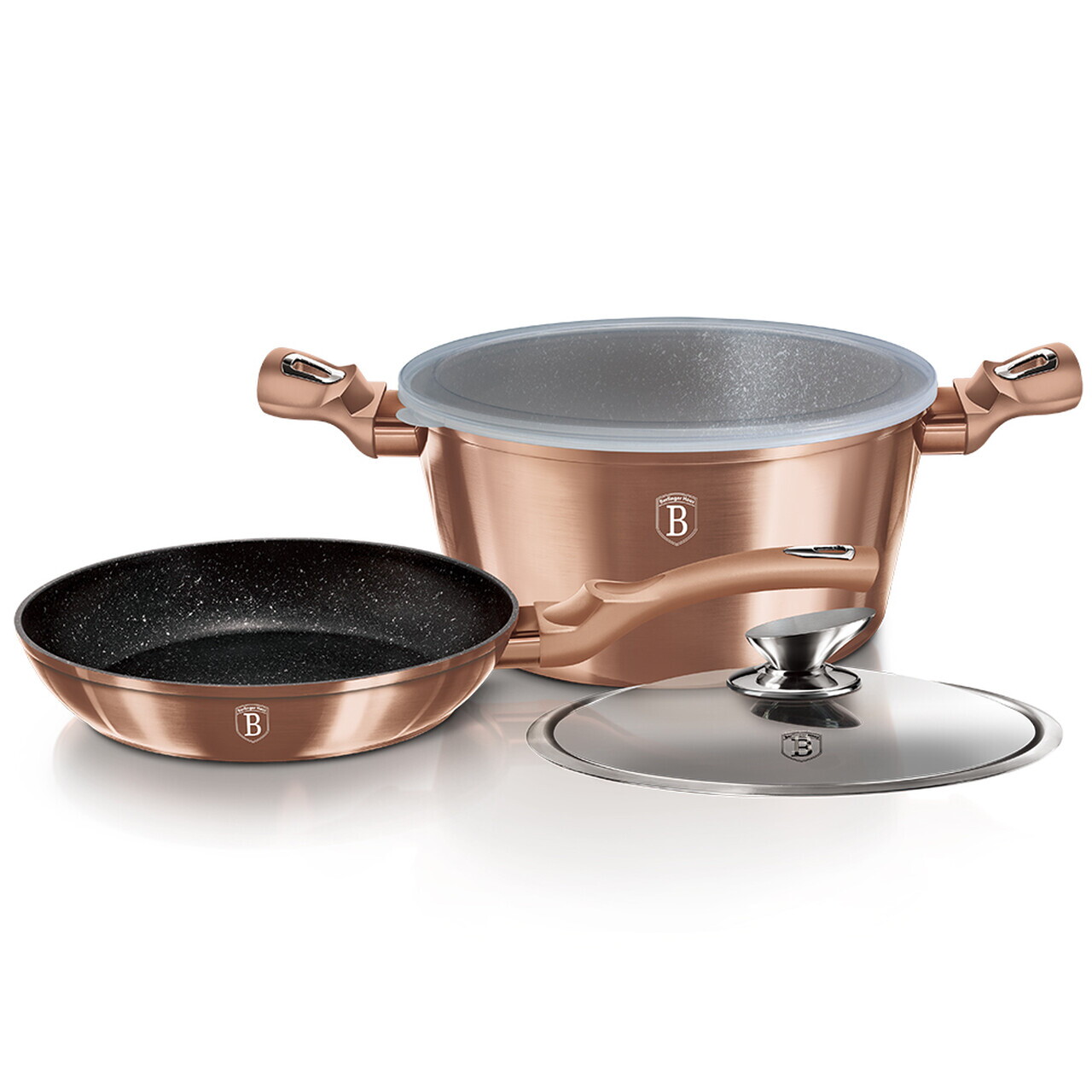 Set pentru gatit Berlinger Haus, Rose Gold, 4 piese, aluminiu forjat, roz - view 3