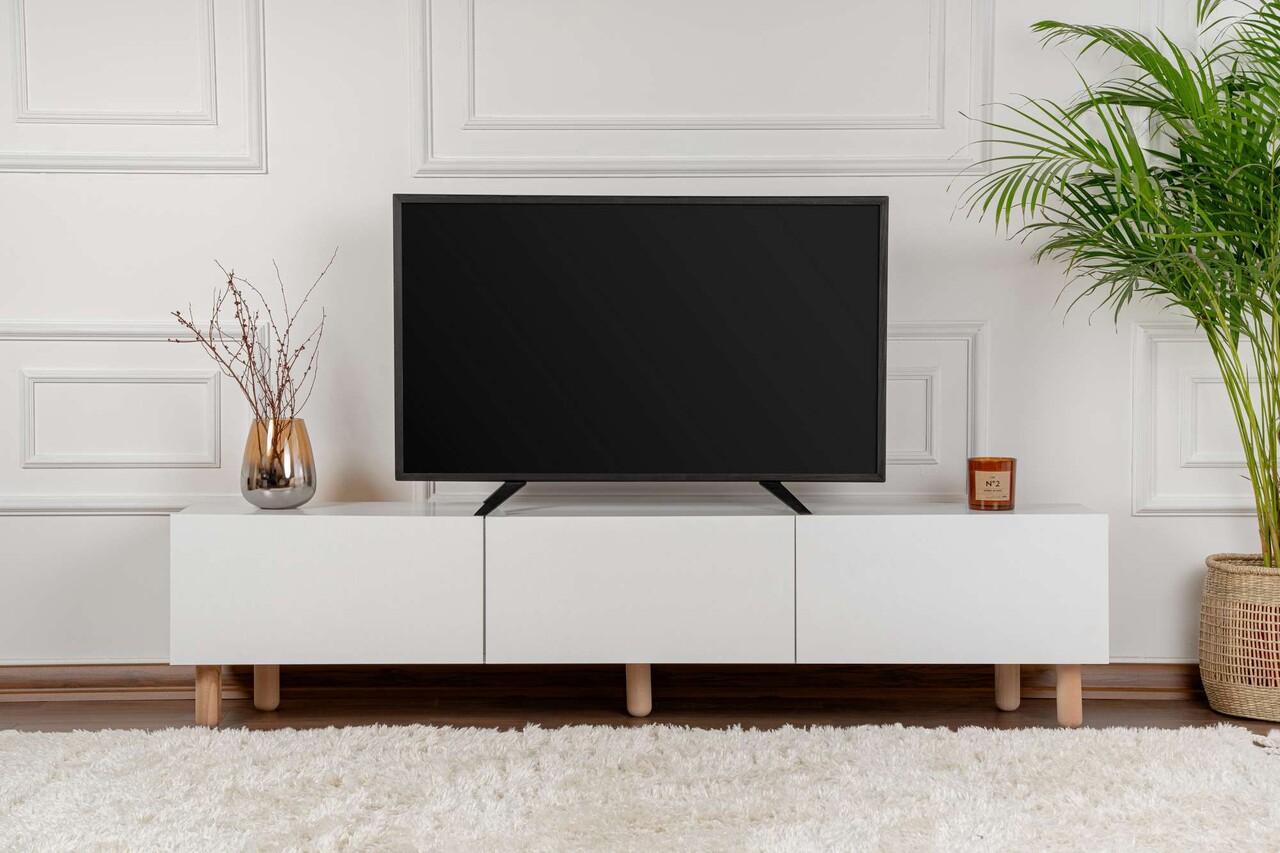 Comoda TV, Odessa, Alvin, 180x42x31.4 cm, Alb - 1 | YEO