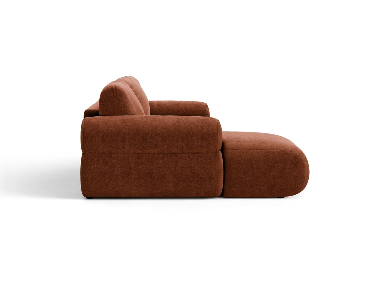 Coltar dreapta 4 locuri, Ophelia, Micadoni Home, 236x164x84 cm, tesatura structurata, caramiziu — imaginea 3