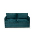 Canapea extensibilă cu 2 locuri, Futon, 859FTN2885, Metal , Verde petrol