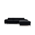 Coltar extensibil dreapta 3 locuri ELTAP, RT-10LO, Grayson, 278x205x92 cm, lemn/poliester, negru