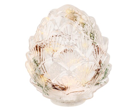 Decoratiune luminoasa Pinecone, Lumineo, 17×19 cm, sticla 17x19