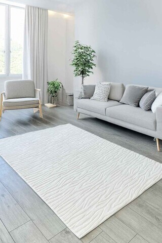 Covor, CLR-GİSELE-BEYAZ-56, 120x300 cm, Poliester, Alb