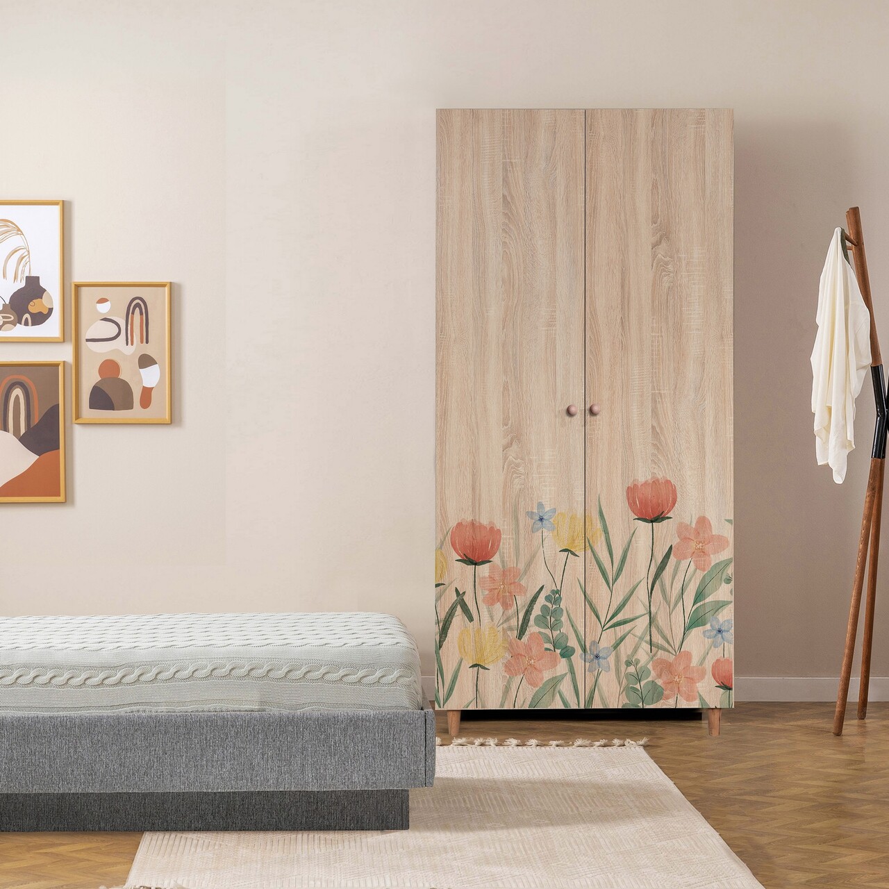 Dulap pentru haine, Vella, Lidya 2 -915, 90x192x52 cm, PAL, Sonomo - 1 | YEO
