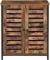 Bufet inferior cu 2 usi, Vasagle, 70 x 30 x 80 cm, fier/PAL, maro rustic
