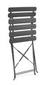 Scaun pentru gradina Yasmin, Bizzotto, pliabil, 42x48x81 cm, otel, invelis e-coating, finisaj mat, gri carbune