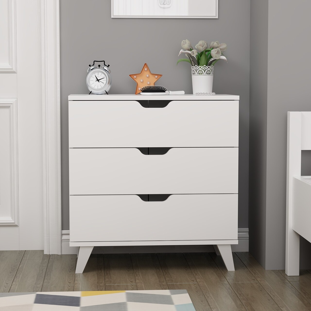Dulap, Inarch, Valencia 3, 72x76x40 cm, PAL, Alb - 1 | YEO