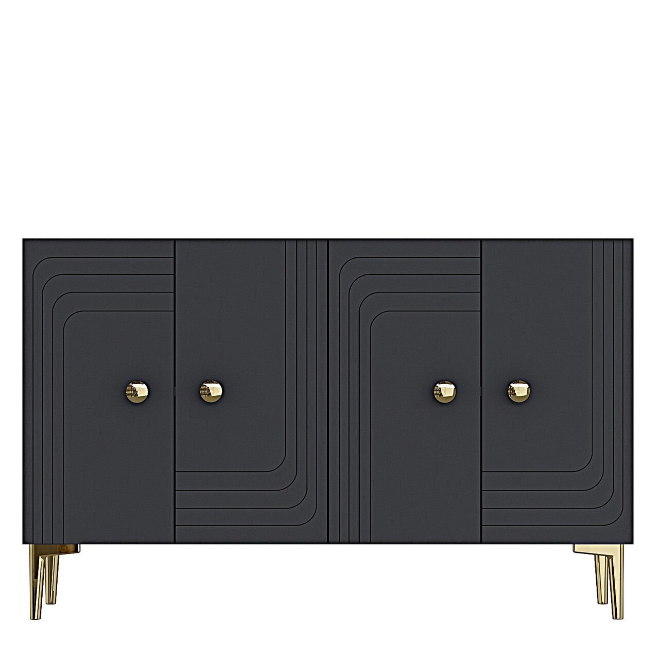 Consola, Hanah Home, Lessi 120, 120x75x32 cm, Antracit / Aur - view 6