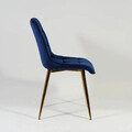 Scaun Chic Velvet, Signal, 51x44x89 cm, catifea/otel, albastru/auriu