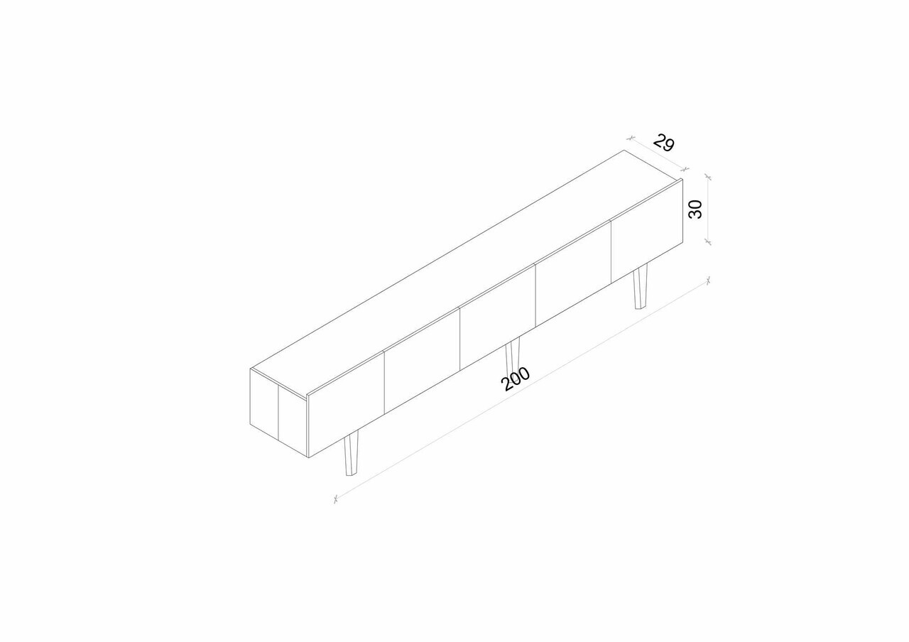 Comoda TV, Hanah Home, Capella 200, 200x50x29 cm, MDF, Albastru - view 5