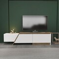 Comoda TV, Zena Home, Zonas, Alb/Maro