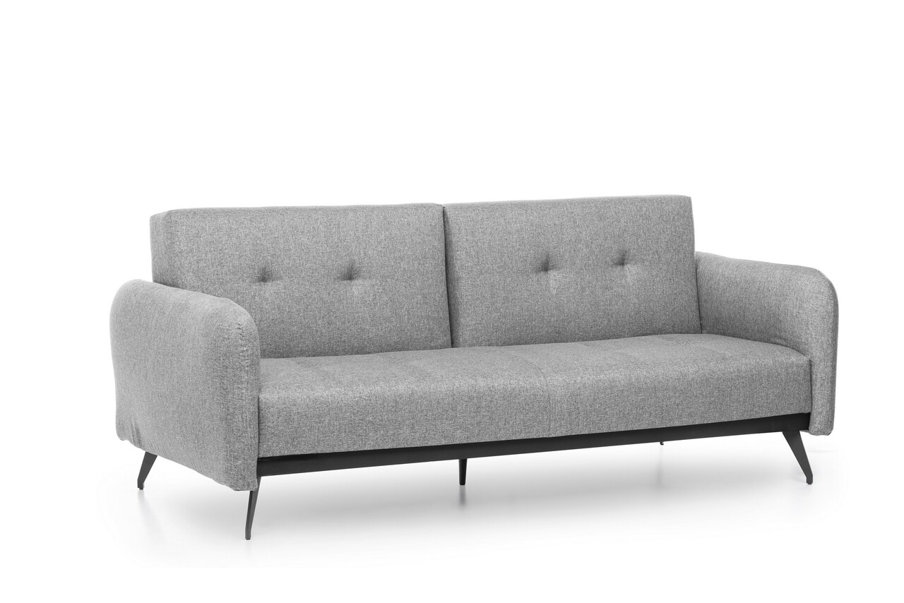 Canapea Extensibila Ron Sofabed, Futon, 3 Locuri, 190x125 Cm, Metal, Gri