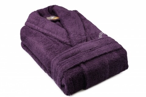 Halat de baie unisex, Beverly Hills Polo Club, 100% bumbac, S/M, Purple