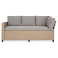 Set mobilier pentru gradina/terasa, Baxter, 3 piese, natur/bej