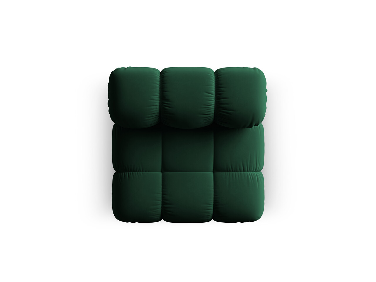 Modul canapea 1 loc fara cotiere, Bellis, Micadoni Home, BL, 94x94x70 cm, catifea, verde bottle