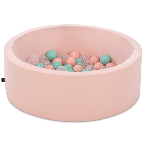 Piscina cu bile, Bubble Pops v8, 150 bile, Ø85 x 30 cm, bumbac/plastic, roz 150