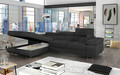 Coltar extensibil stanga 4 locuri ELTAP, Armd-61, Armando, 289x203x85 cm, lemn/poliester, gri inchis