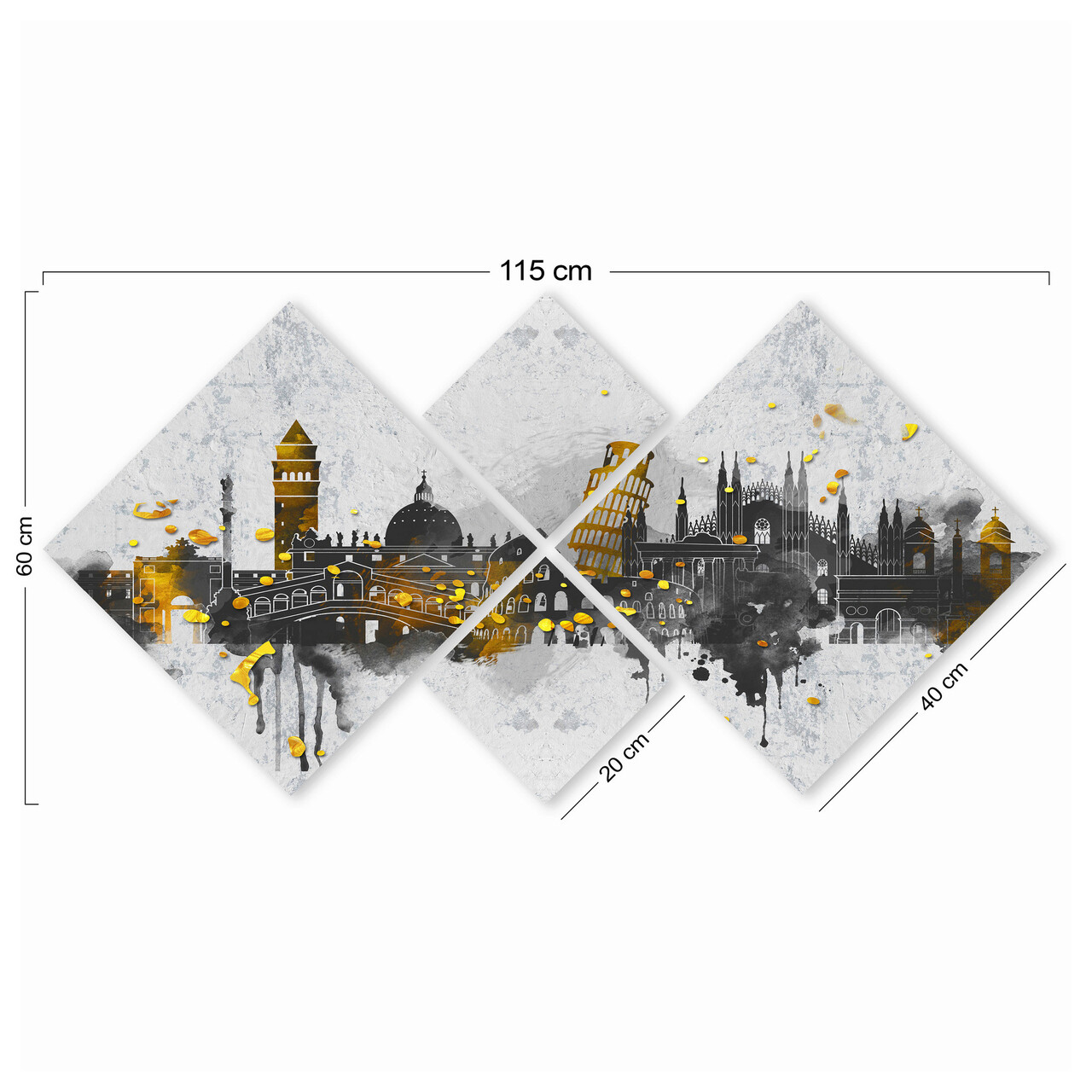 Set 4 tablouri decorative, 4MDF1580766238, MDF, Imprimat UV, Multicolor