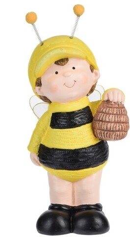 Decoratiune bee boy, 9.5x11x27 cm, ceramica, multicolor