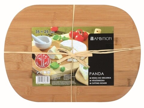 Tocator din bambus Panda Oval, Ambition, 35x25 cm