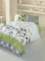 Lenjerie de pat dubla King (EU) Blezza - Green v2, Victoria, 3 piese, 260x220 cm, amestec bumbac, multicolor
