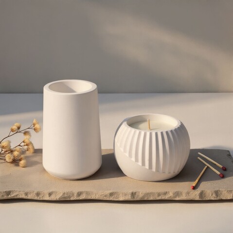 Set 2 lumanari, Zarif & Sedas Kozeda, Alb