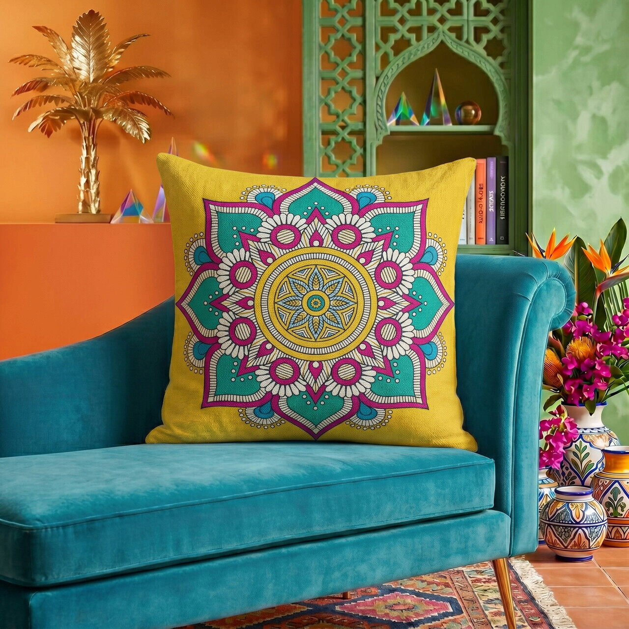 Husa de perna, NKLF-376 HC, 43x43 cm, Amestec bumbac, Multicolor — imaginea 3