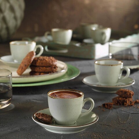 Set de cafea LM12KT730P03, Kutahya Porselen, 12 piese, portelan Kutahya Porselen