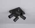 Plafoniera Marley, TRIO, 24x24x15 cm, 35W, 4x GU10, metal, negru mat