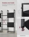 Biblioteca Ebony, Vasagle, 158x24x166 cm, PAL/otel, max 140 kg, negru