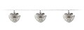 Instalatie Heart, 10 LED-uri, 120 + 30 cm, argintiu