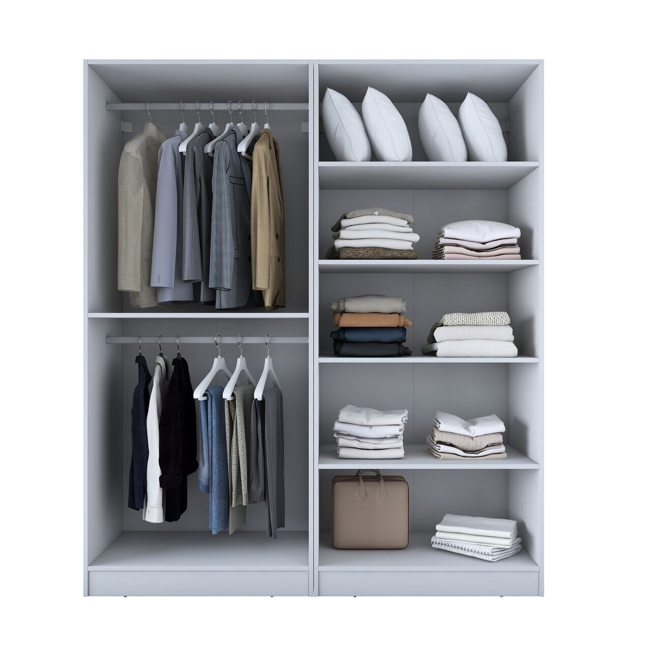 Dulap pentru haine, Hanah Home, BA208, 180x210x57.5 cm, PAL melaminat, Alb - view 10