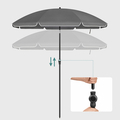 Umbrela pentru terasa, gradina, plaja, Songmics, D160 cm,  protectie solara UPF 50+, gri